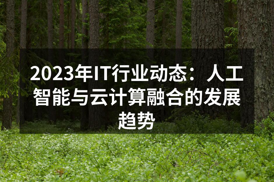 2023年IT行业动态：人工智能与云计算融合的发展趋势